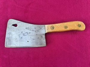 Vintage Craftsman Wood Handle Meat Butcher Cleaver 6" Blade - Picture 1 of 11