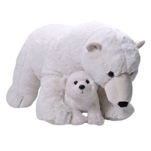 Oso polar extra grande Jumbo peluche suave 14"/35 cm mamá y bebé - Imagen 1 de 3