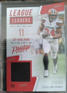NICK CHUBB 2020 Panini Prestige Football League Leaders Game Worn Jersey swatch. - Picture 1 of 2