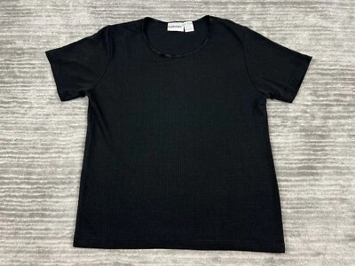 Fashion Bug Top Womens Large Black Shortsleeve Polyester Blend Casual - Image 1 of 4