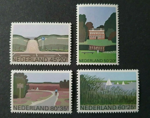 1980 NETHERLANDS NEDERLAND ZOMERZEGELS LANDSCAPES DUNES LAKE AREA HEIDE VF MNH Cover
