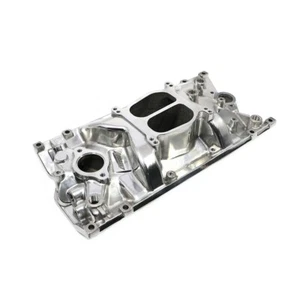 SBC Chevy Dual Plane Polished Aluminum Intake Manifold for Vortec 350 Heads - Bild 1 von 5