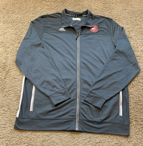 Atlanta Hawks Sweatshirt Mens 2XLT Tall Gray Adidas 1/4 Zip Long Sleeve (2327) Cover