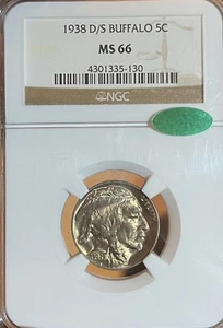 1938-D/S NGC/CAC MS66 Buffalo Nickel - Picture 1 of 5