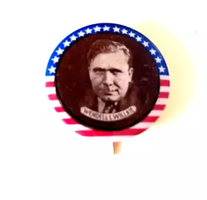 Wendell Willke Pinback Foto Pinback Kampagne Button Sterne Streifen 1 1/4" - Bild 1 von 7