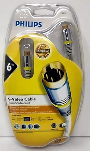 Philips 6ft S-Video Cable #M62791 Gold Plated Connectors 24k New in Package - Picture 1 of 6