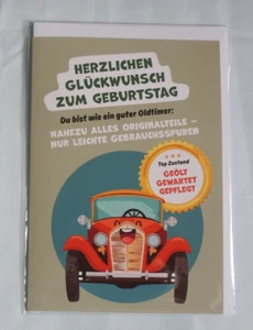 1 x Geburtstagskarte Glückwunschkarte Klappkarten HUMOR  Geburtstag Oldtimer - Bild 1 von 2