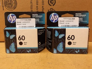 Nuevo Lote de 2 Cartuchos de Tinta HP OEM Sellado 60 CC640WN Negro - Imagen 1 de 5