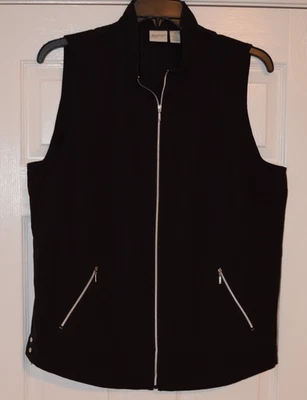 Chico’s Zenergy Women’s Front Zip Up /pockets Lightweight Vest Black 3=size 16 - Image 1 of 4