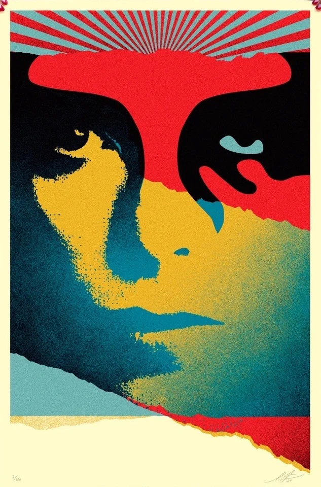 Obey Giant "A Cracked Icon” David Bowie Print by Shepard Fairley - LE 550 Signed - image 1 of 1