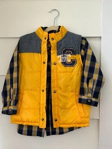 Boys "C" Initial Varsity Vest w/ Shirt Size 6 Yellow Gold Boyz Wear - Picture 1 of 4
