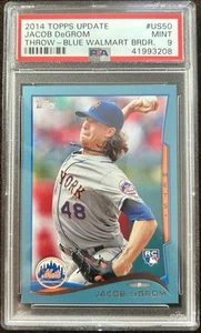Actualización Topps 2014 Jacob DeGrom US50 Walmart Blue Border PSA 9 Rookie RC Rangers - Imagen 1 de 2