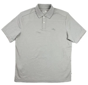 Camisa Polo Tommy Bahama Para Hombres Onda S Manga Corta Calce Regular Algodón Tejido Gris - Imagen 1 de 5