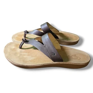 Olukai Flip-Flop Schuhe Damen US 8 / EU 38 KaeKae Ko'o Leder Braun - Bild 1 von 10