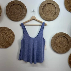NUEVA Camiseta sin mangas Free People azul de gran tamaño con junta tórica grande - Imagen 1 de 6