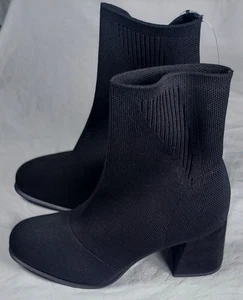 MIA black Knit Shelbi Ankle Boots Women’s 7.5 NWT. (X) - Picture 1 of 4