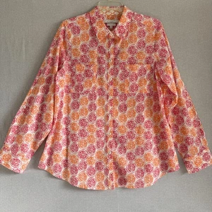 Camisa Foxcroft para mujer grande con estampado de cítricos y botones - Imagen 1 de 5