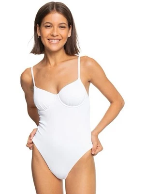 NUEVO Traje de baño de una pieza Roxy Rib Roxy Love the Muse en blanco talla pequeña Foto 1 de 4