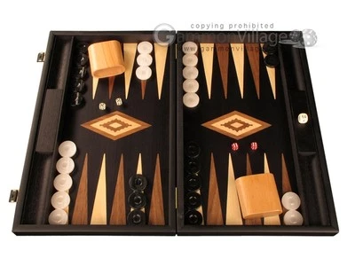 黑木双陆棋套装-黑场-大型木板 — 第 1/4 张图片