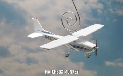 Cessna 172 Christmas Ornament Single Prop Airplane Aircraft Plane Skyhawk Mono - Image 1 of 4