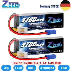 2X Zeee 4S Lipo Akku Batterie 14.8V 60C 3700mAh EC5 for RC Auto Buggy LKW FPV - Bild 1 von 7