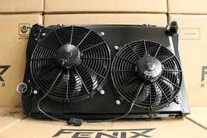 Ford XC/XD/XE Falcon V8 FENIX Alloy Radiator Stealth, Twin Spal Fans & Shroud - Picture 1 of 8