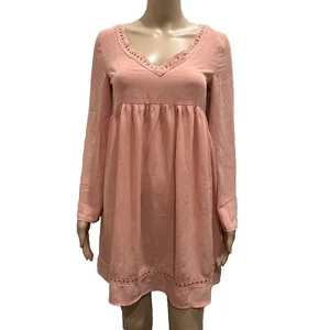 Love, Culture, Womens Dress Dusty Pink Sz S Empire Waist Open Back Bell Sleeve - Picture 1 of 16