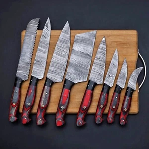 Handmade Professional Chef Knife Set Kitchen Knives with Ergonomic Handles 8 PCs - Picture 1 of 5