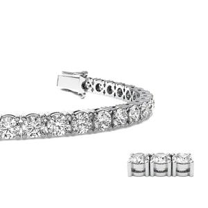 4.00 CT G/VS1 Round Cut Lab Grown Diamond Tennis Bracelet 14k White Gold - Picture 1 of 4