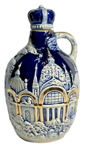 VTG 1960's Tilso Japan Porcelain Liquor Decanter Cobalt Blue Gold Moscow & Lid - Picture 1 of 6