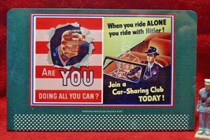 WWII PROPAGANDA - CAR SHARE CLUB #122B___BILLBOARD O/S SCALE - Bild 1 von 3