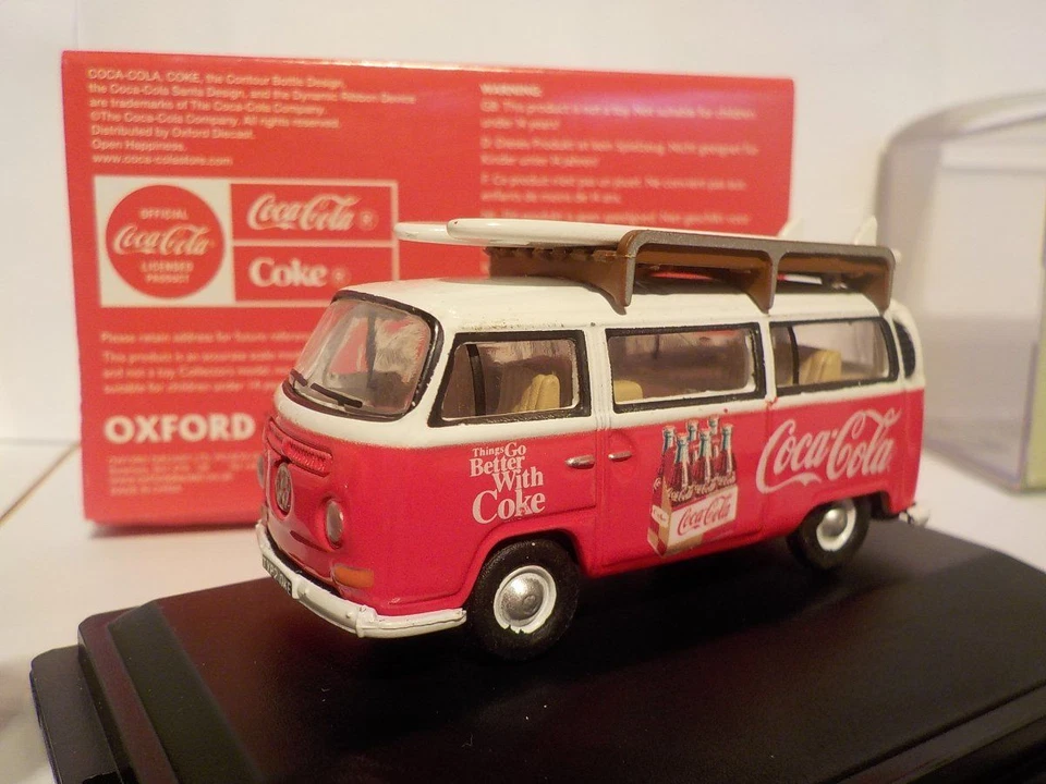 VW t2 Bay Window Camper Coca Cola, Oxford Diecast 1/76 New 6VW030CC - Image 1 of 1