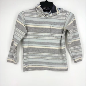 Billabong Boys Kids Size 6 Hoodie Shirt Blue White Stripes Inside Out Pattern LS - Picture 1 of 8