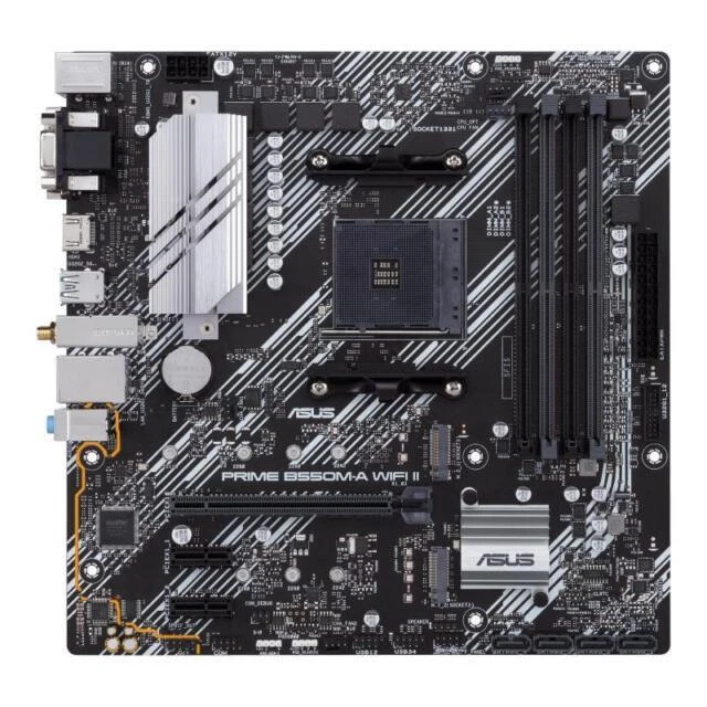 ASUS PRIME B550M-A WIFI II Gaming AM4 Micro-ATX Mainboard - Schwarz (‎90MB19X0-M0EAY0)