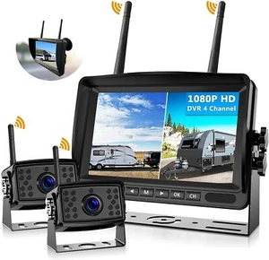 iPoster Wireless Backup Camera Kits 7" Digital Monitor for Truck Camper Trailer - Picture 1 of 12