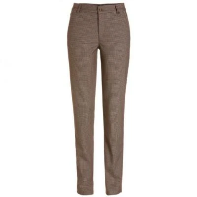 NWT Golfino Ladies CHECKED STRETCH TROUSERS 1368124 171 Brown sz 14 or 16 NEW