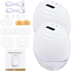 Wearable Double Breast Pump Hands Free,Portable Electric Breast Milk Pump Lightw - Picture 1 of 9
