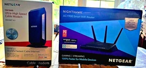 Netgear CFM1000 Ultra-High Speed Modem & Nighthawk AC1900 Smart Wifi Router - Picture 1 of 5