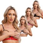 Women Lingerie Party Bra Bow Tops Cupless T-shirt Unlined Crop Raves Tank Top
