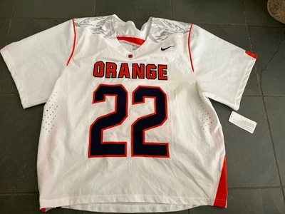 全新 Nike SYRACUSE 橙色 #22 LACROSE 比赛球衣 SEWN 大号 — 第 1/3 张图片