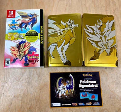 Pokemon Espada y Escudo Doble Pack Caja y Estuche Steelbook + Pokemon Código Legendario Foto 1 de 2