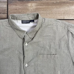 Vintage Y2K BILLABONG Mens Plaid Green Button Down Shirt Size XLarge - Picture 1 of 15