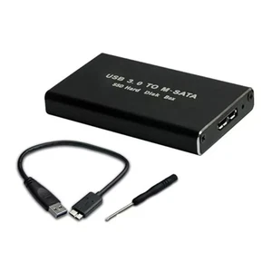 Boîtier SSD mSATA noir avec fonction USB UASP USB3.0 6 Gbit/s pour Windows/Mac/Linux - Photo 1/12