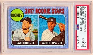 Topps Heritage Dahl & Tapia 2017 cromo refractor púrpura radiocontrol #258 PSA 10 - POP 1 - Imagen 1 de 2
