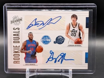 Actualización de temporada 2010-11 Panini Gordon Hayward/Greg Monroe automático novato RC #/99 Foto 1 de 2