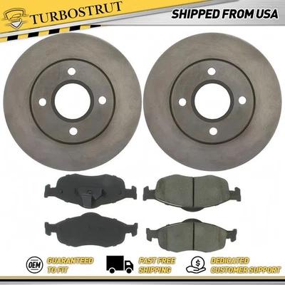 Front OE Brake Rotors Brake Pads Kit for 1995-2000 Ford Contour 2.0L - Image 1 of 2