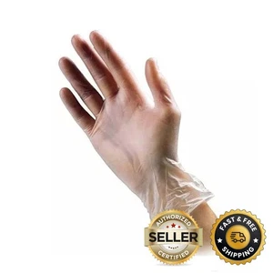 Disposable Gloves Clear Vinyl, Latex Powder Free, Small Medium Large XL, 100 200 - Picture 1 of 24