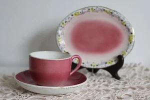 TASSE DINETTE LUNEVILLE dégradé de rose et 1 PLAT Oval Collection POUPEE - Imagen 1 de 10