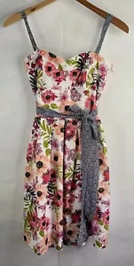 Aryeh Blumendruck Kleid Gr. S gefüttert weiche Baumwolle Sommerkleid verstellbar Resort - Bild 1 von 13