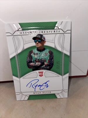 RYAN ELLIS RC 25 /25 AUTO ON CARD NASCAR PANINI NATIONAL TREASURES 2022 - Image 1 of 3